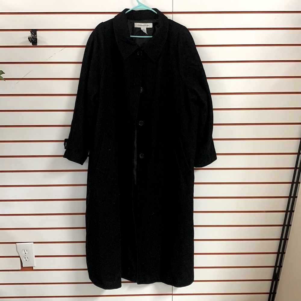 Chelsea Studio Womens size 24 Black Wool Coat
